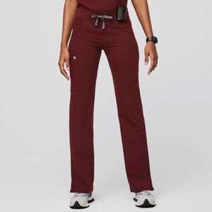 FIGS Kade Cargo Scrub Pants burgundy